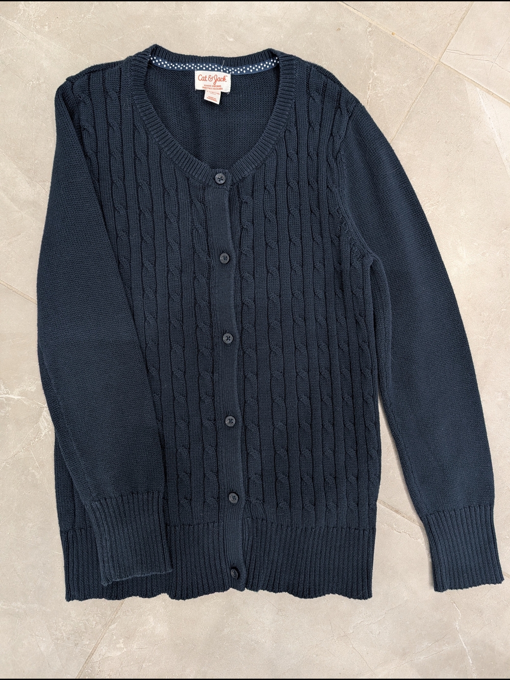 2/$25 Cat & Jack Navy Cable Knit Cardigan – Size L (10/12)